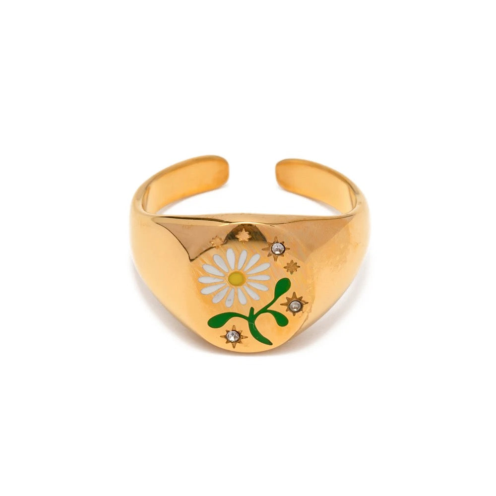 Sunflower Gold Zircon Ring