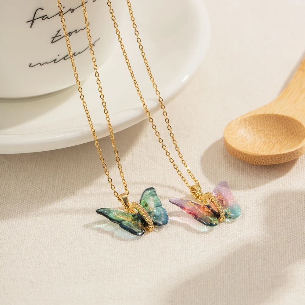 Enamel Butterfly Necklace