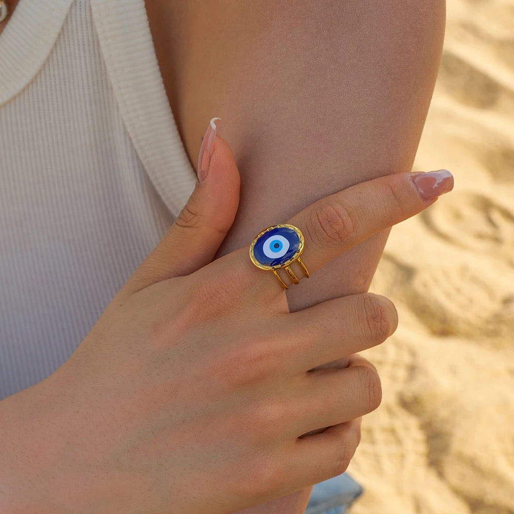 Enamel Evil Eye Ring