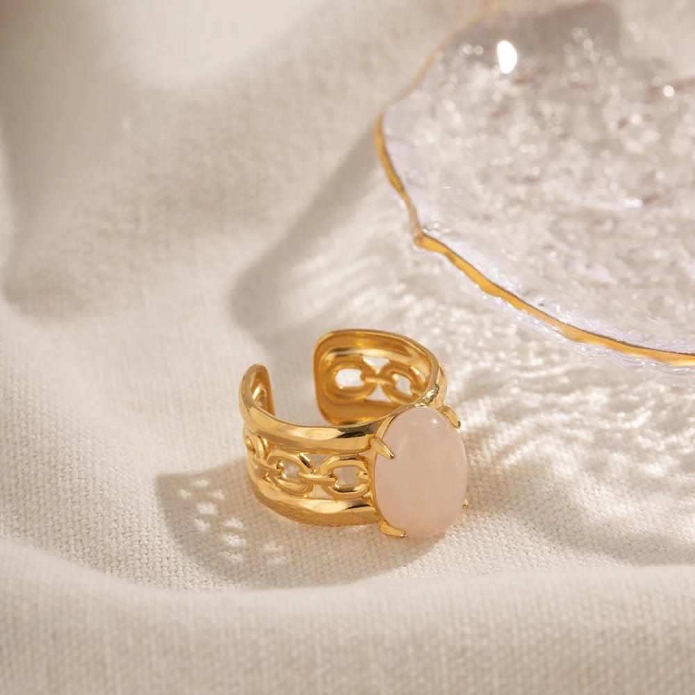 Petalite Gold Ring