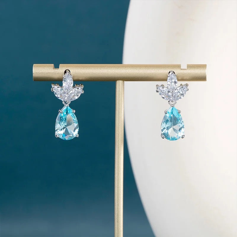 Aqua Teardrop Earrings