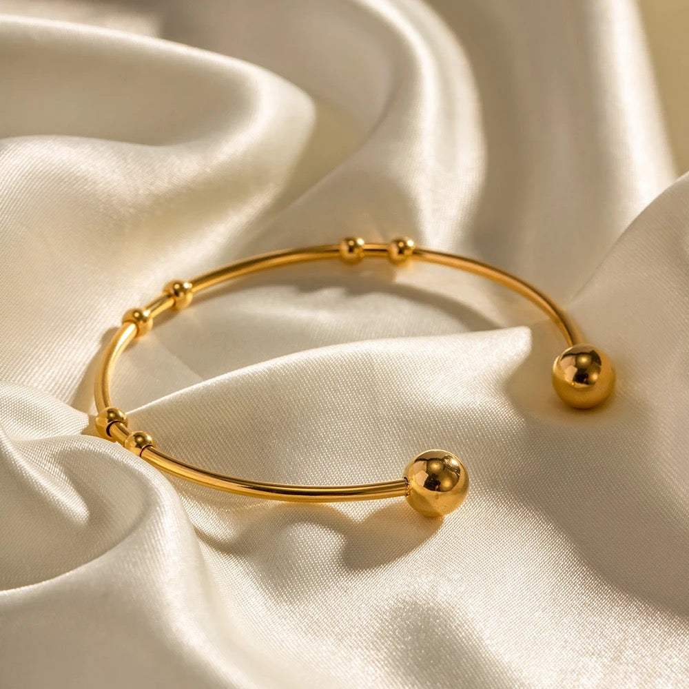 Gold Ball Cuff Bangle