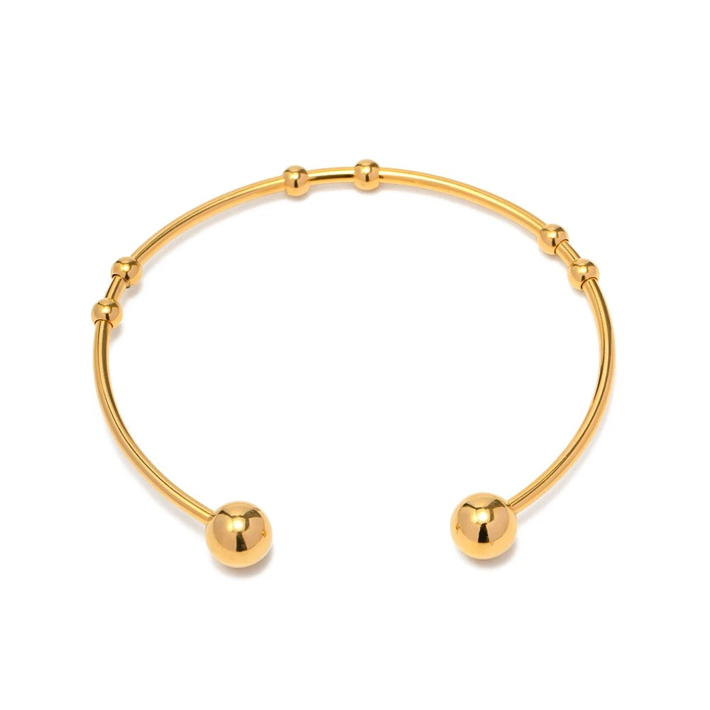 Gold Ball Cuff Bangle