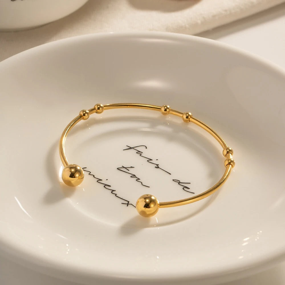 Gold Ball Cuff Bangle