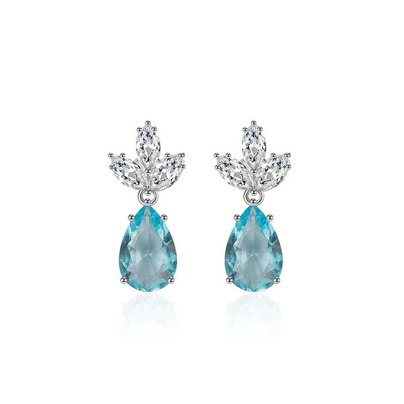 Aqua Teardrop Earrings