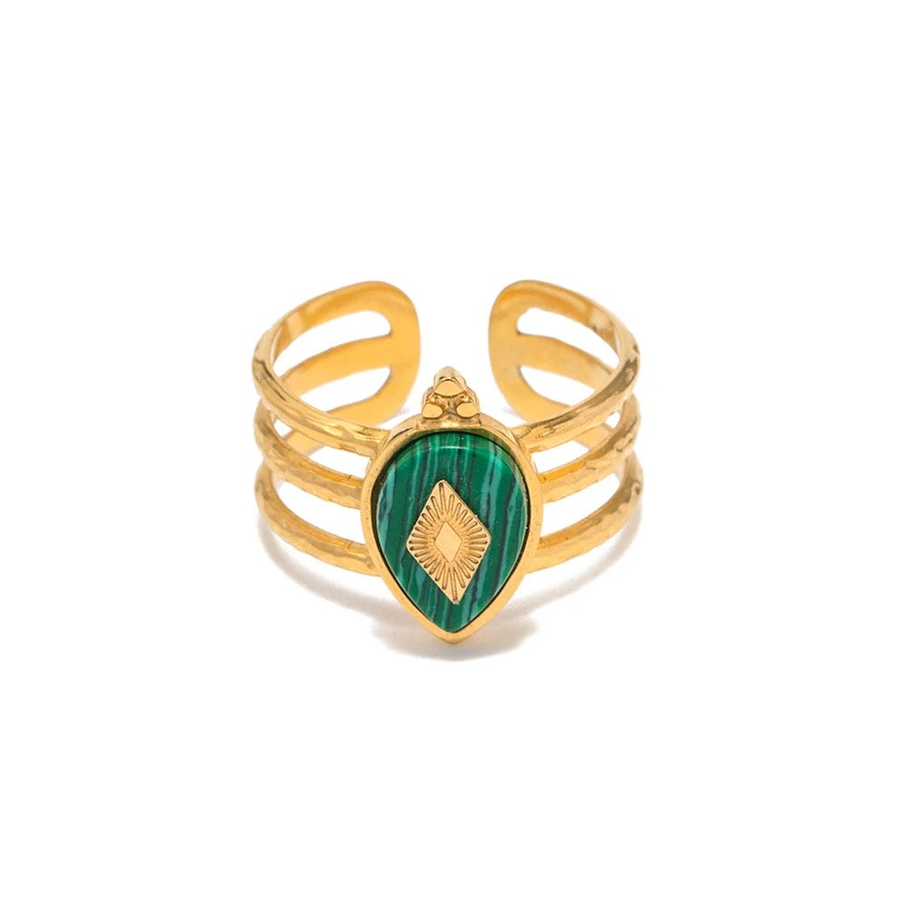 Naevia Green Ring