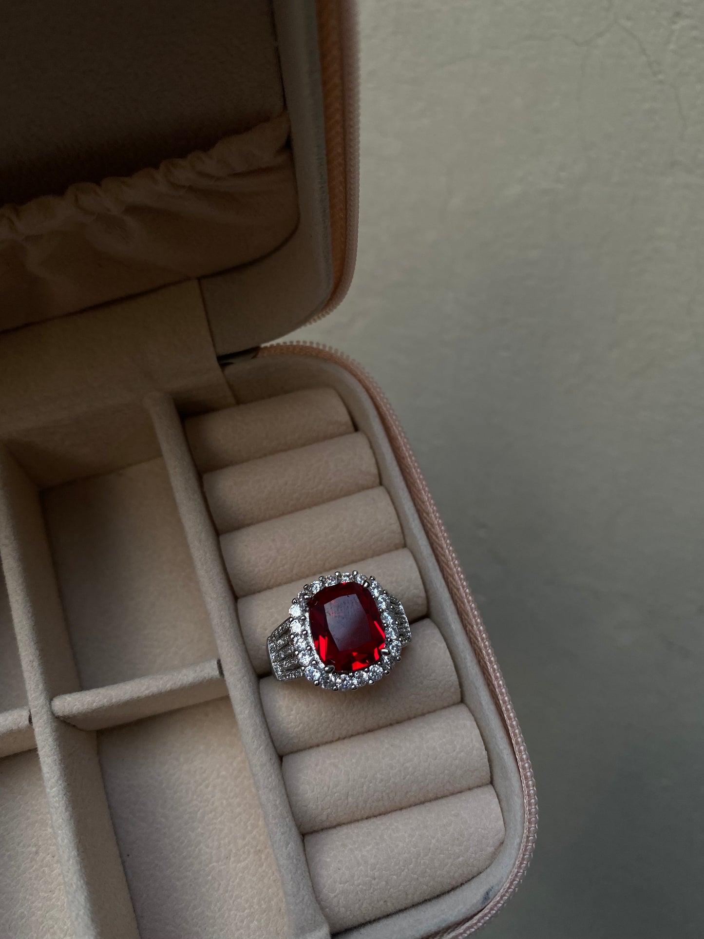 Red Cushion Ring