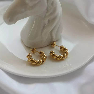 Gold braid Hoops