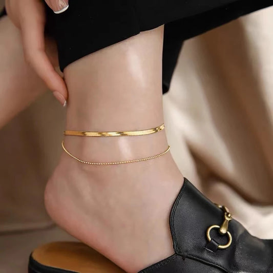 Herringbone Dainty Anklet