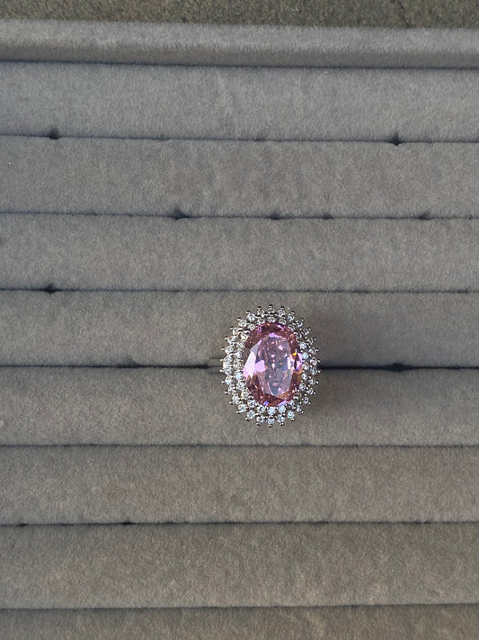 Pink Oval Ring (Adjustable Size)