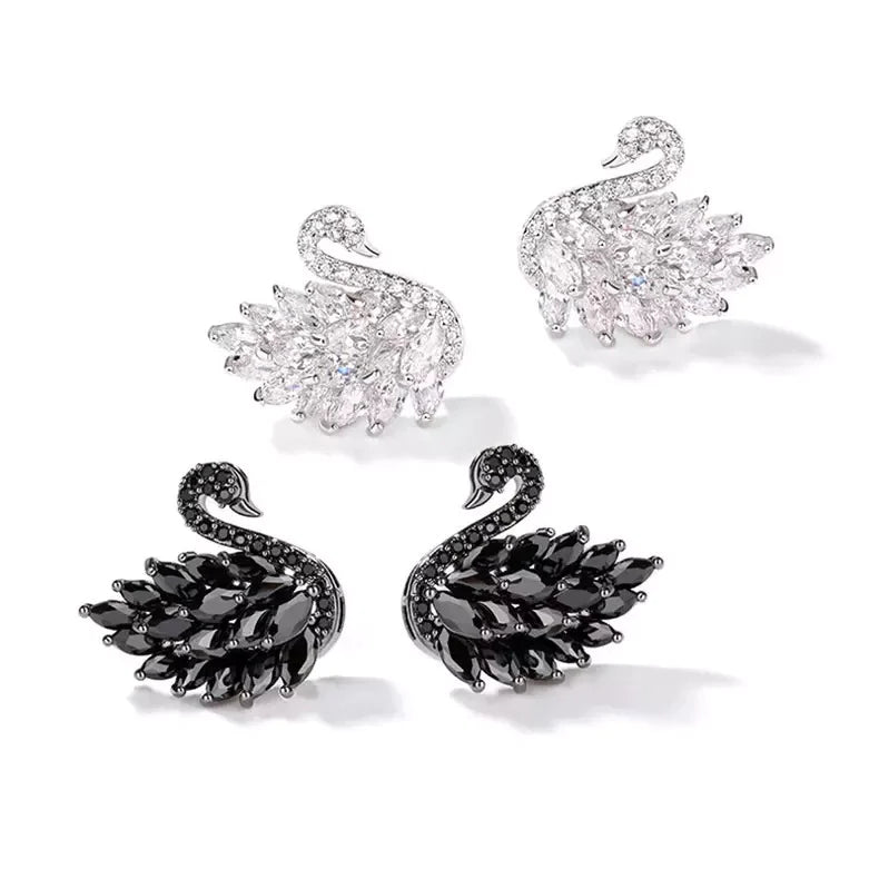 Zircon Swan Studs