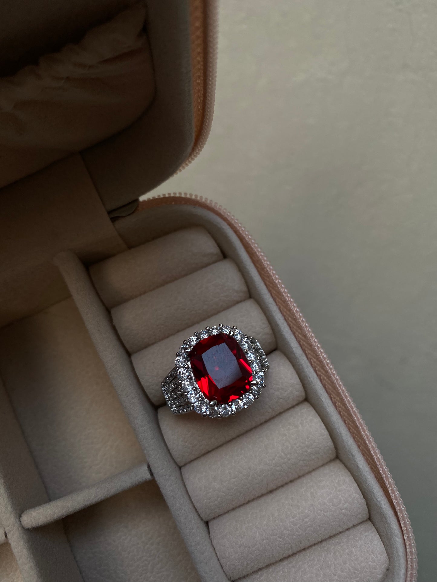 Red Cushion Ring