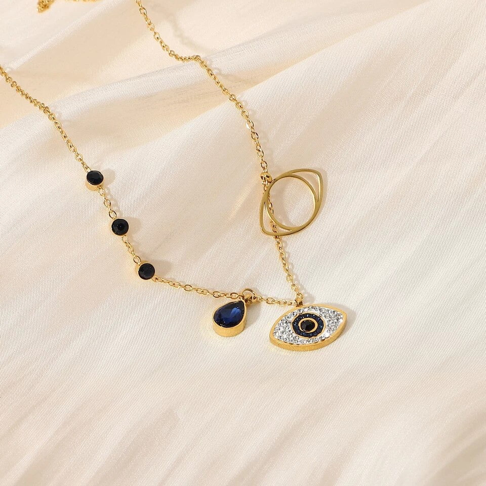 Multiple blue Evil Eye Necklace