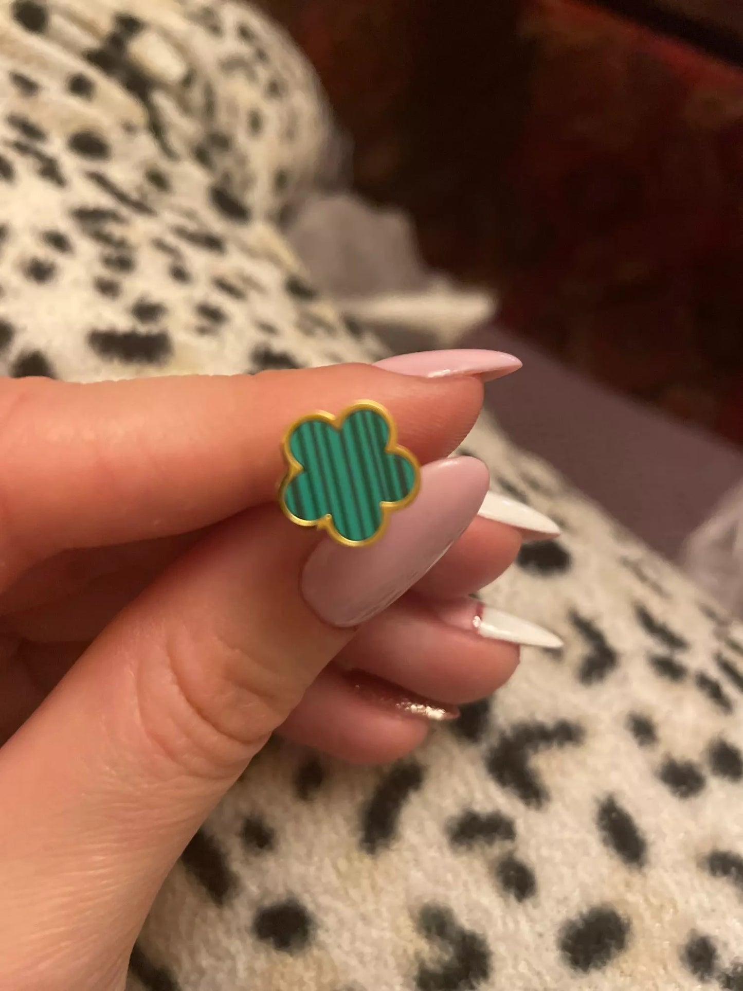 Mini Emerald Flower Studs