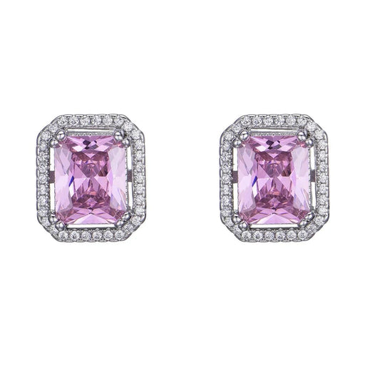 Pink long Square Studs