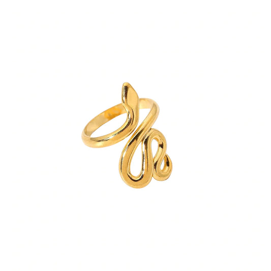 Gold Solid Serpent Ring