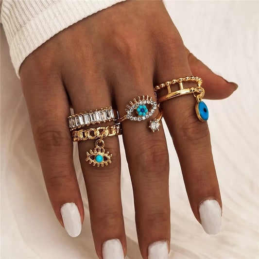 Evil Eye Ring Set