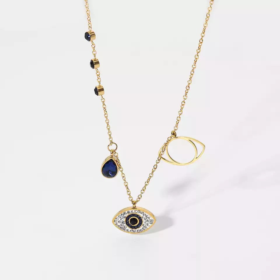 Multiple blue Evil Eye Necklace