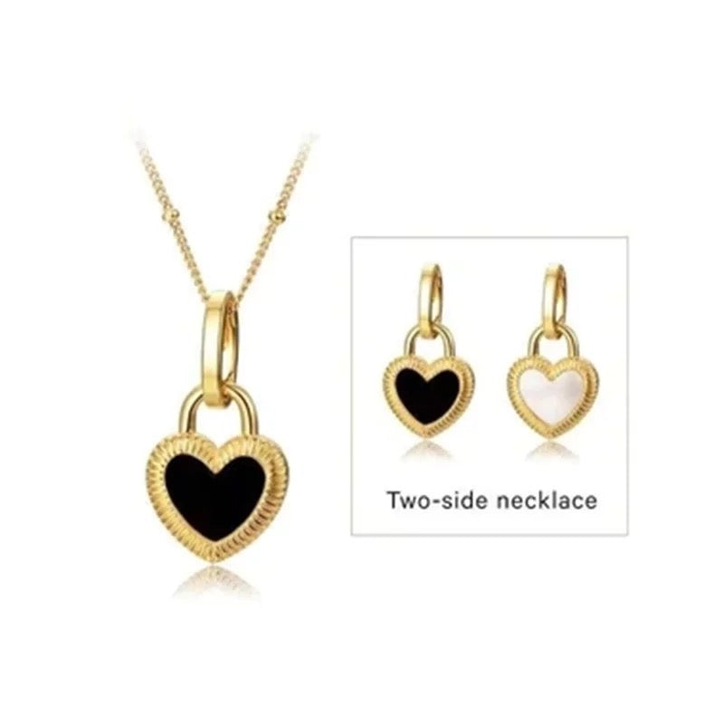 Dual Sided Hearts Necklace