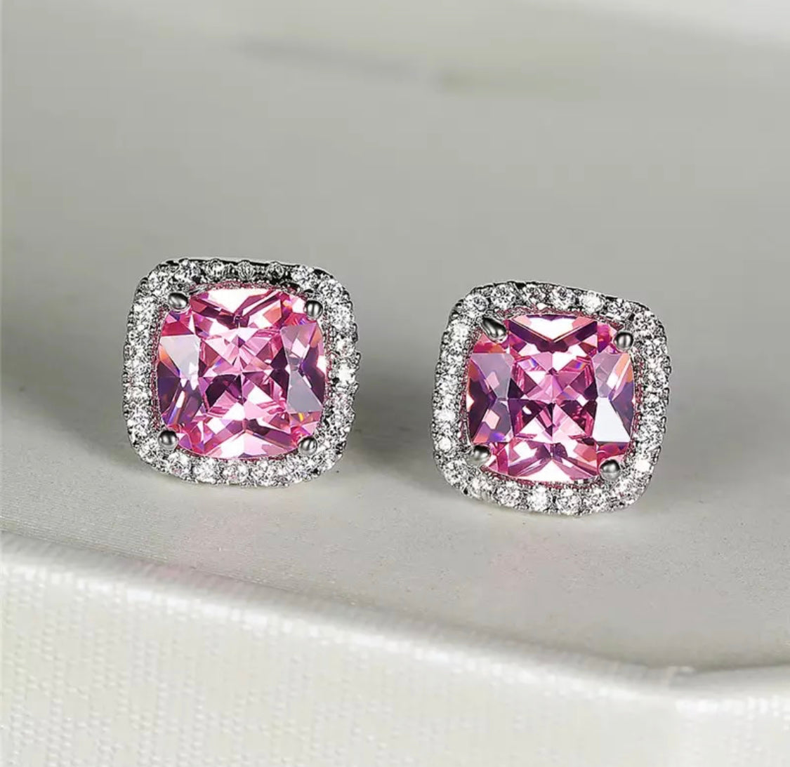 Pink Cushion Studs