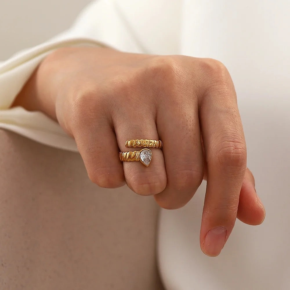 Gold Teardrop Ring