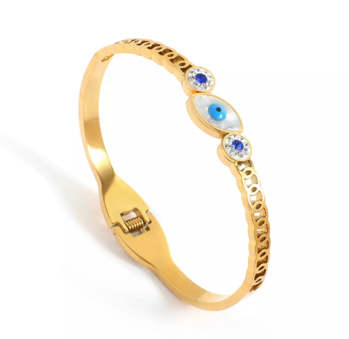 Evil Eye Gold Bangle A01