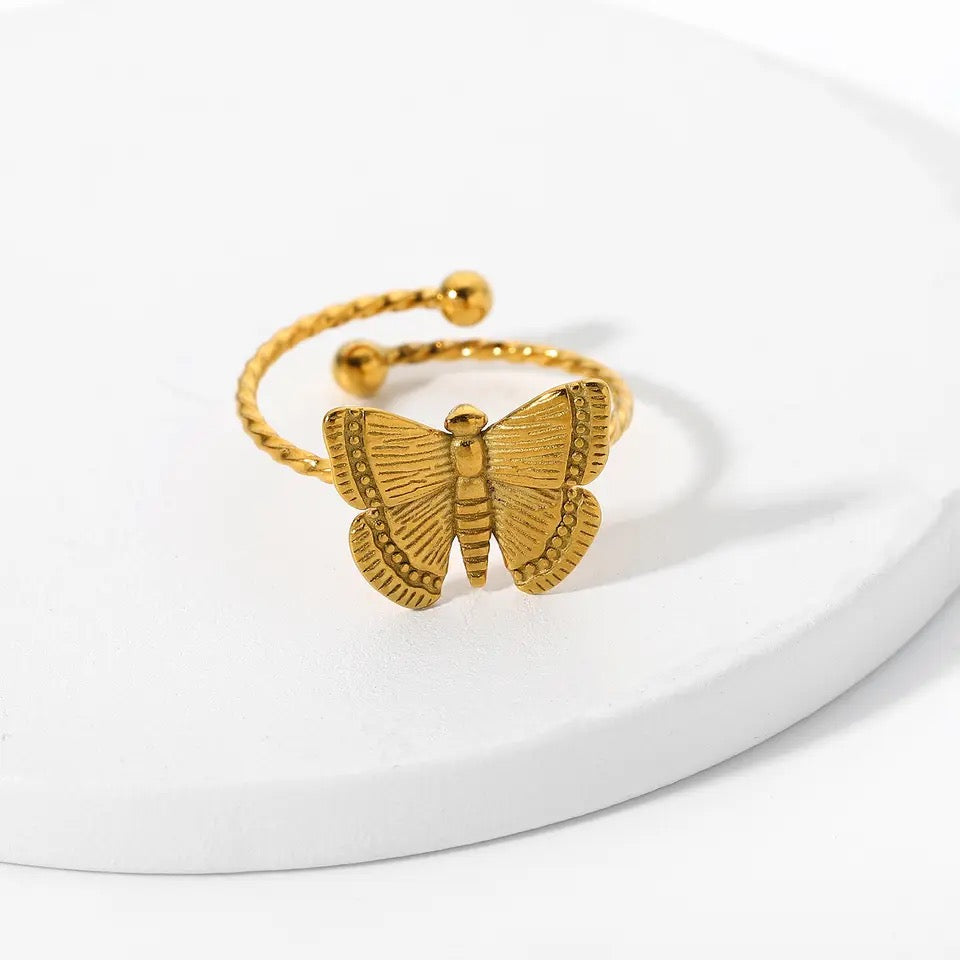 Butterfly Gold Ring (Adjustable size)