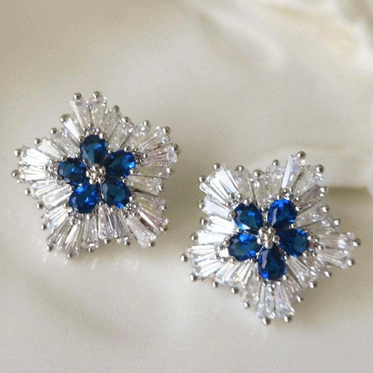 Sapphire Snowflake Studs