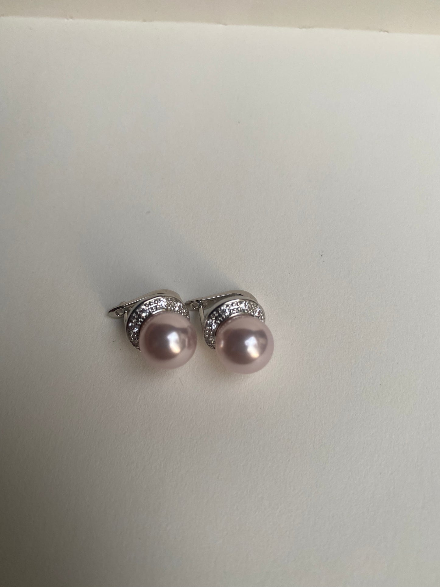 Pink Rose Pearl Studs