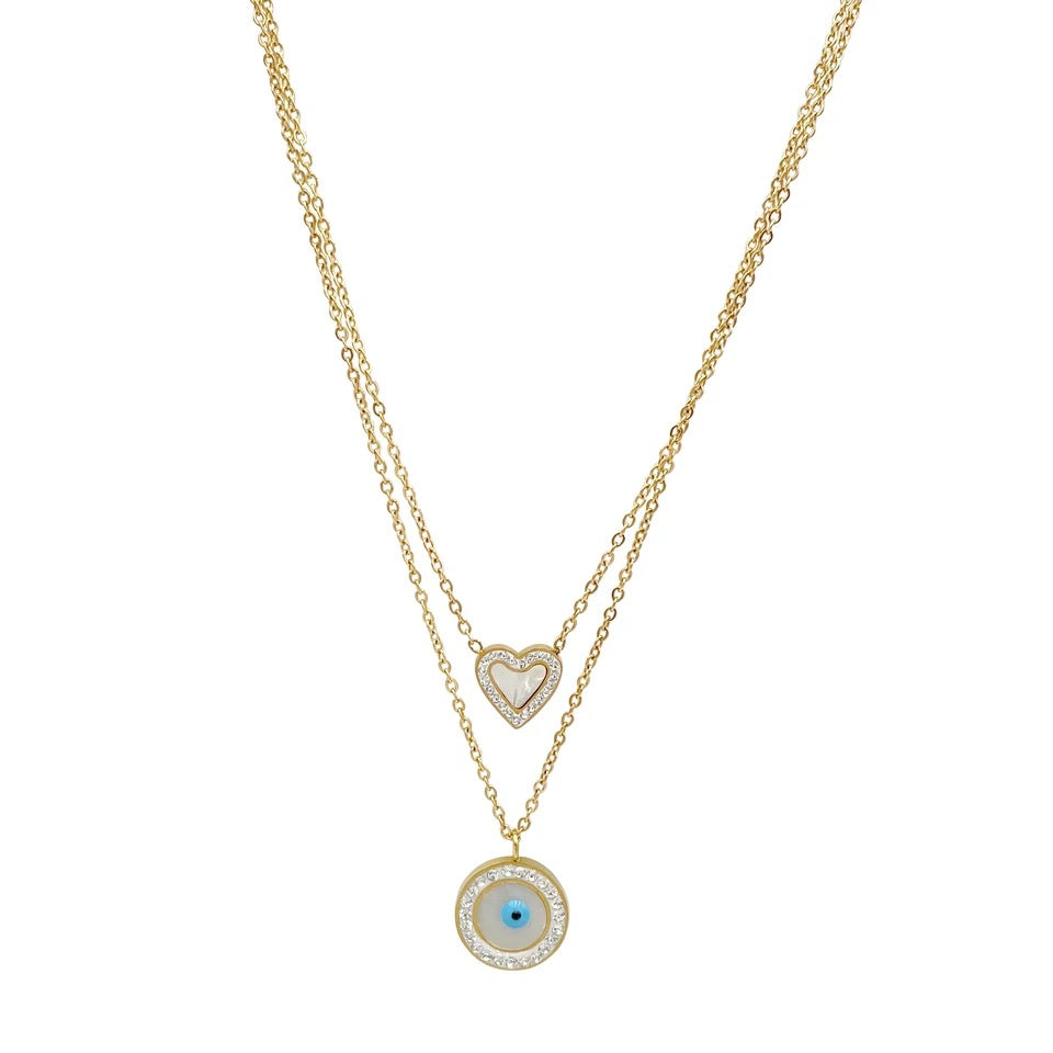 Evil Eye Heart Necklac