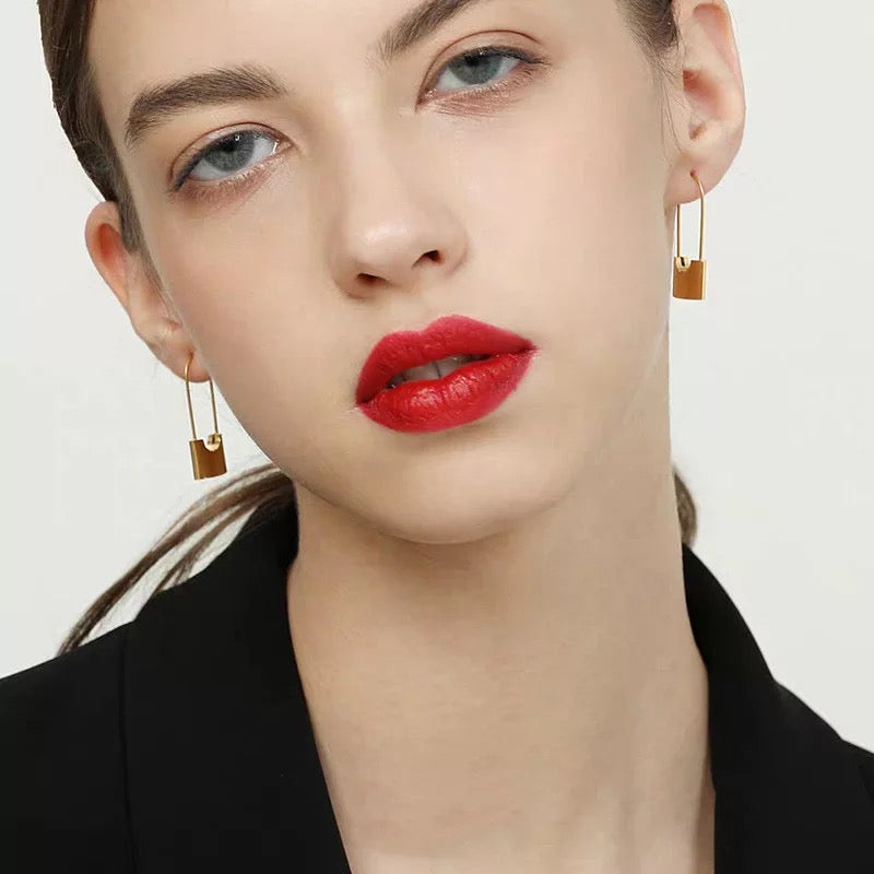 Gold Pin Earrings