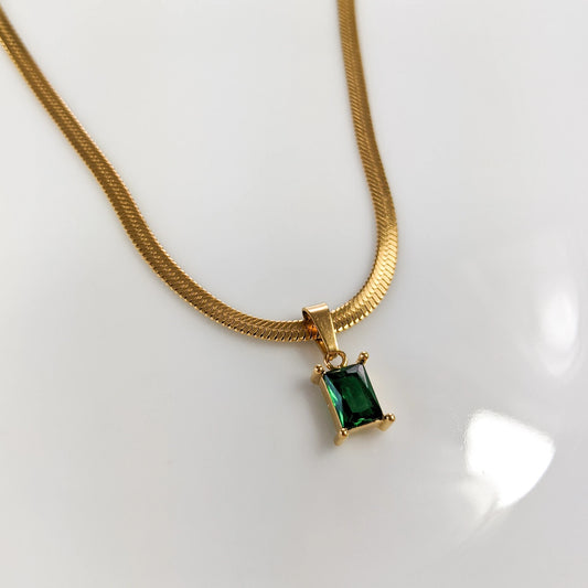 Cubic Zirconia Necklace (Green)