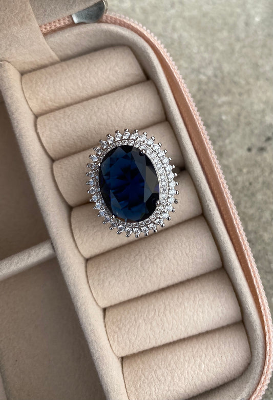 Sapphire Oval Ring (Adjustable Size)