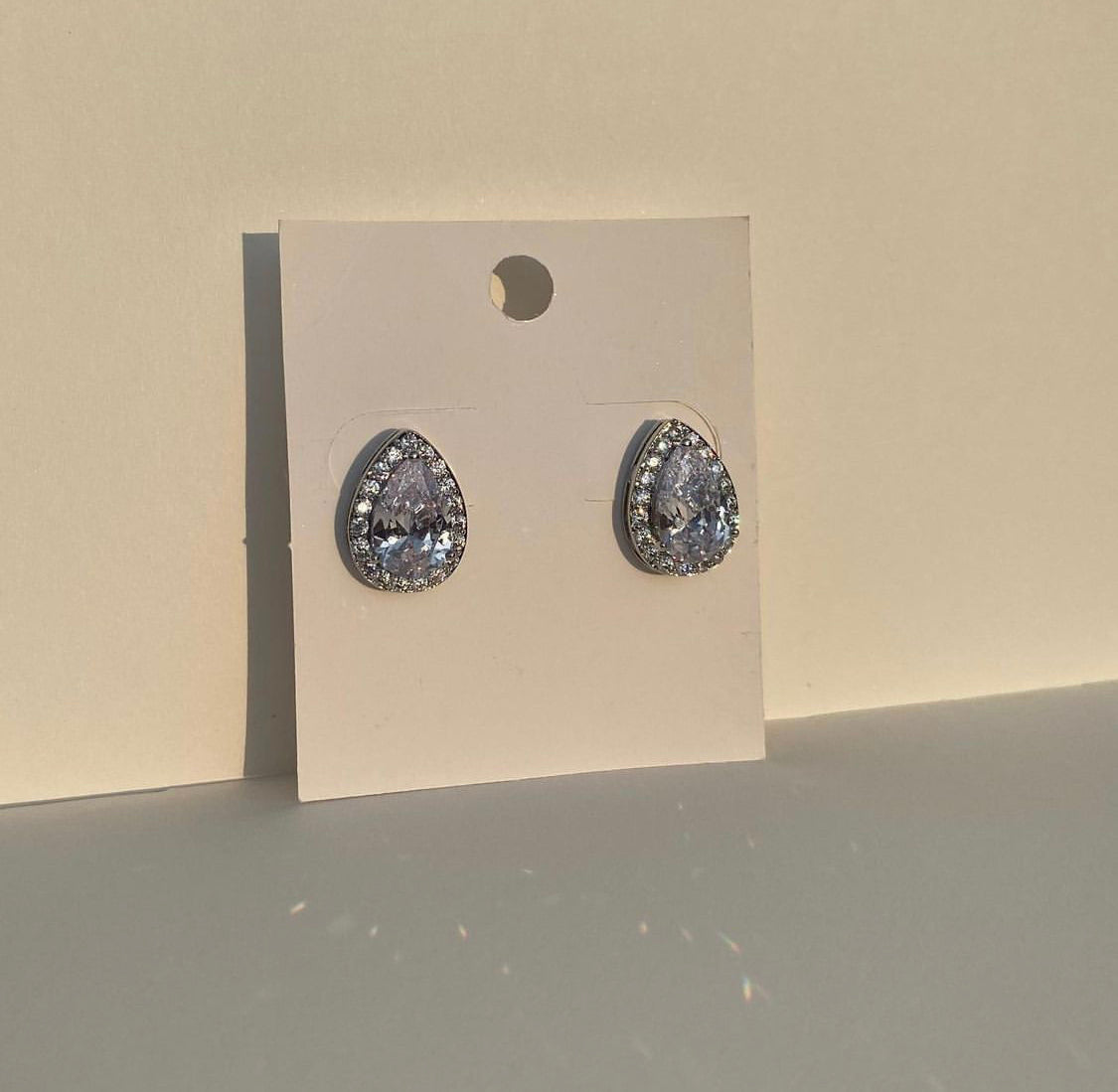 Teardrop Silver Studs