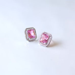 Pink long Square Studs