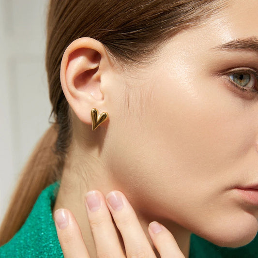 Chic Gold Heart Studs