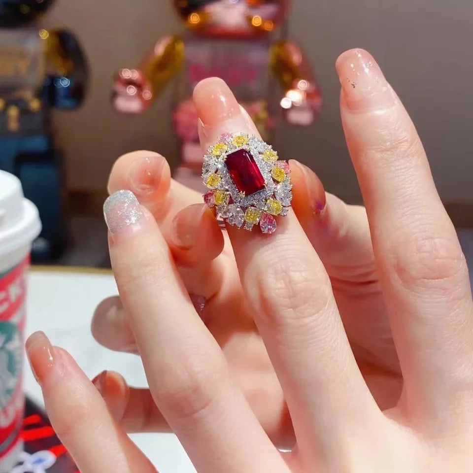 Ruby Accessory Ring Oversized Ruby Ring(Adjustable Size) – Honey, I’m home Accessories.