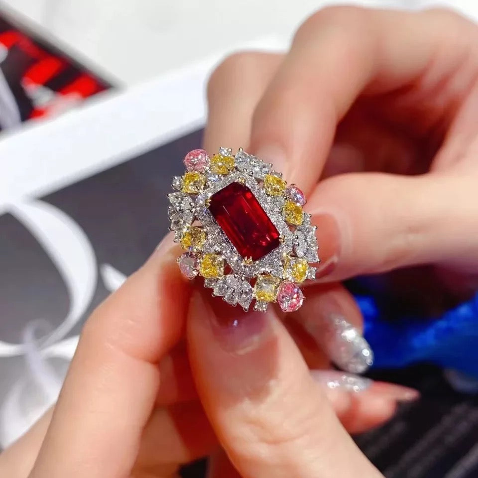 Oversized Ruby Ring(Adjustable Size)